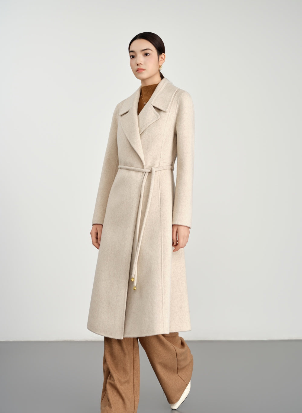 Belted Coat in Double-Face Wool-Cashmere
