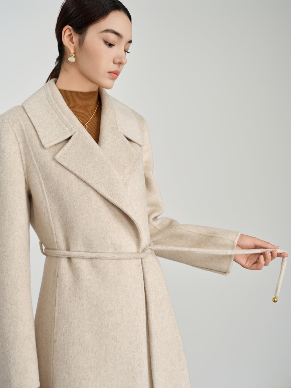 Belted Coat in Double-Face Wool-Cashmere