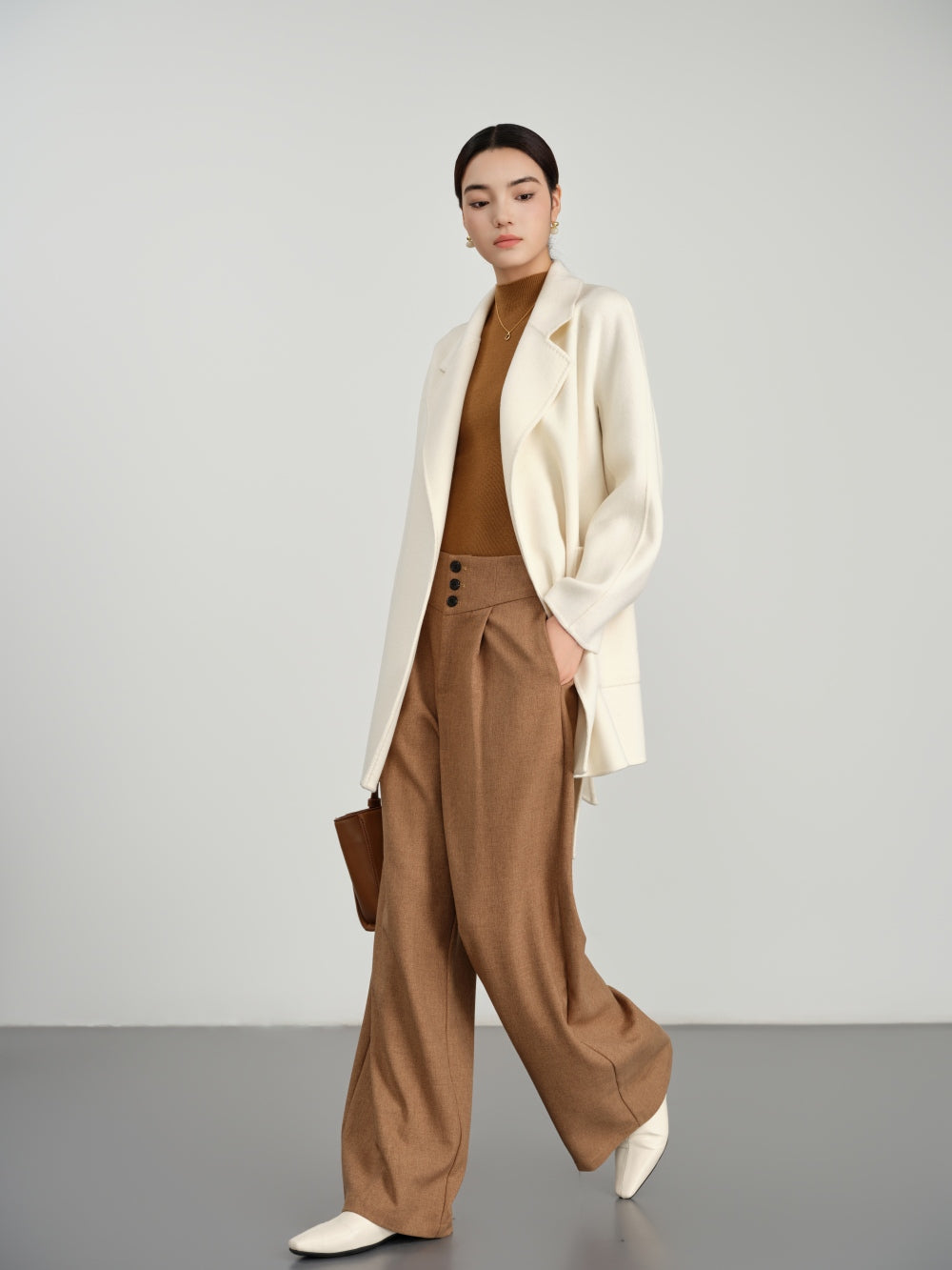 Belted Coat in Double-Face Wool-Cashmere