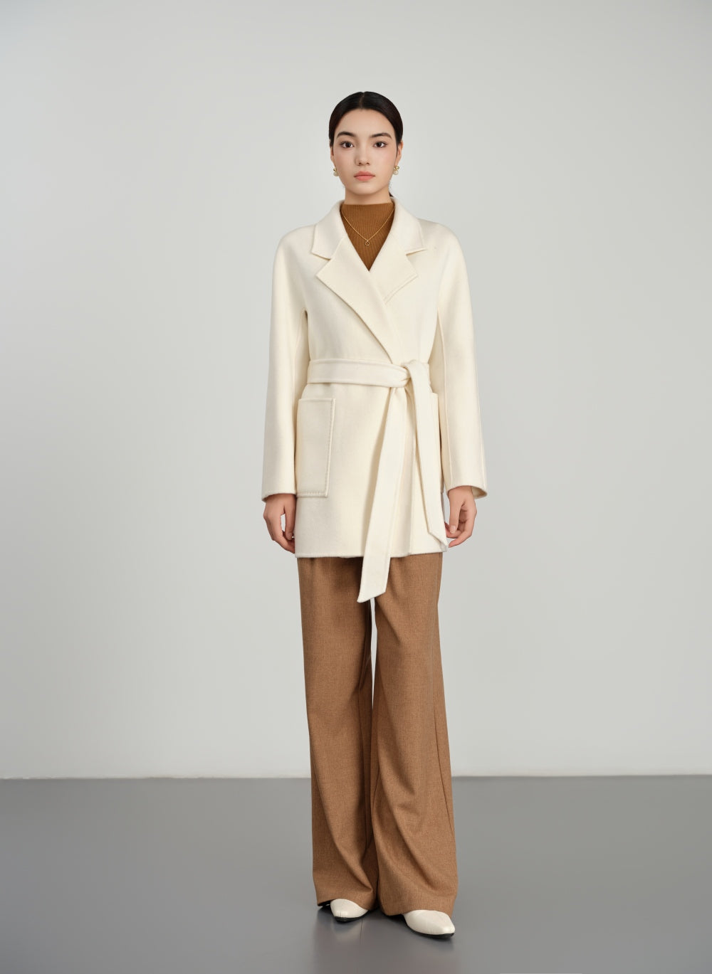 Belted Coat in Double-Face Wool-Cashmere