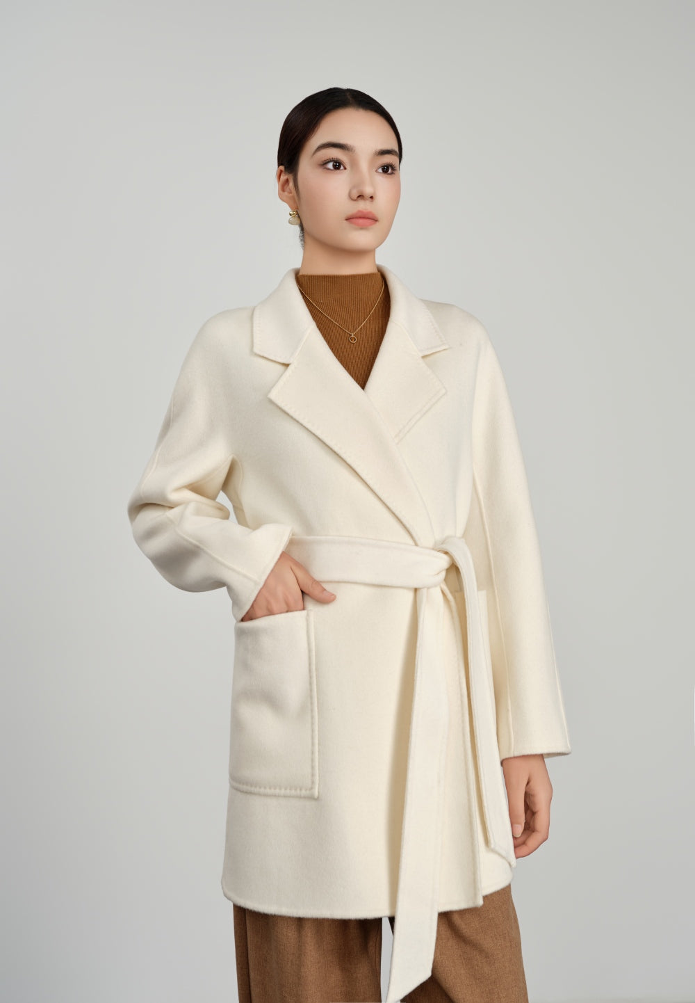 Belted Coat in Double-Face Wool-Cashmere