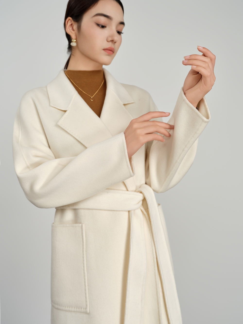 Belted Coat in Double-Face Wool-Cashmere
