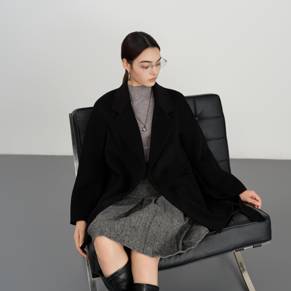 Belted Coat in Double-Face Wool-Cashmere