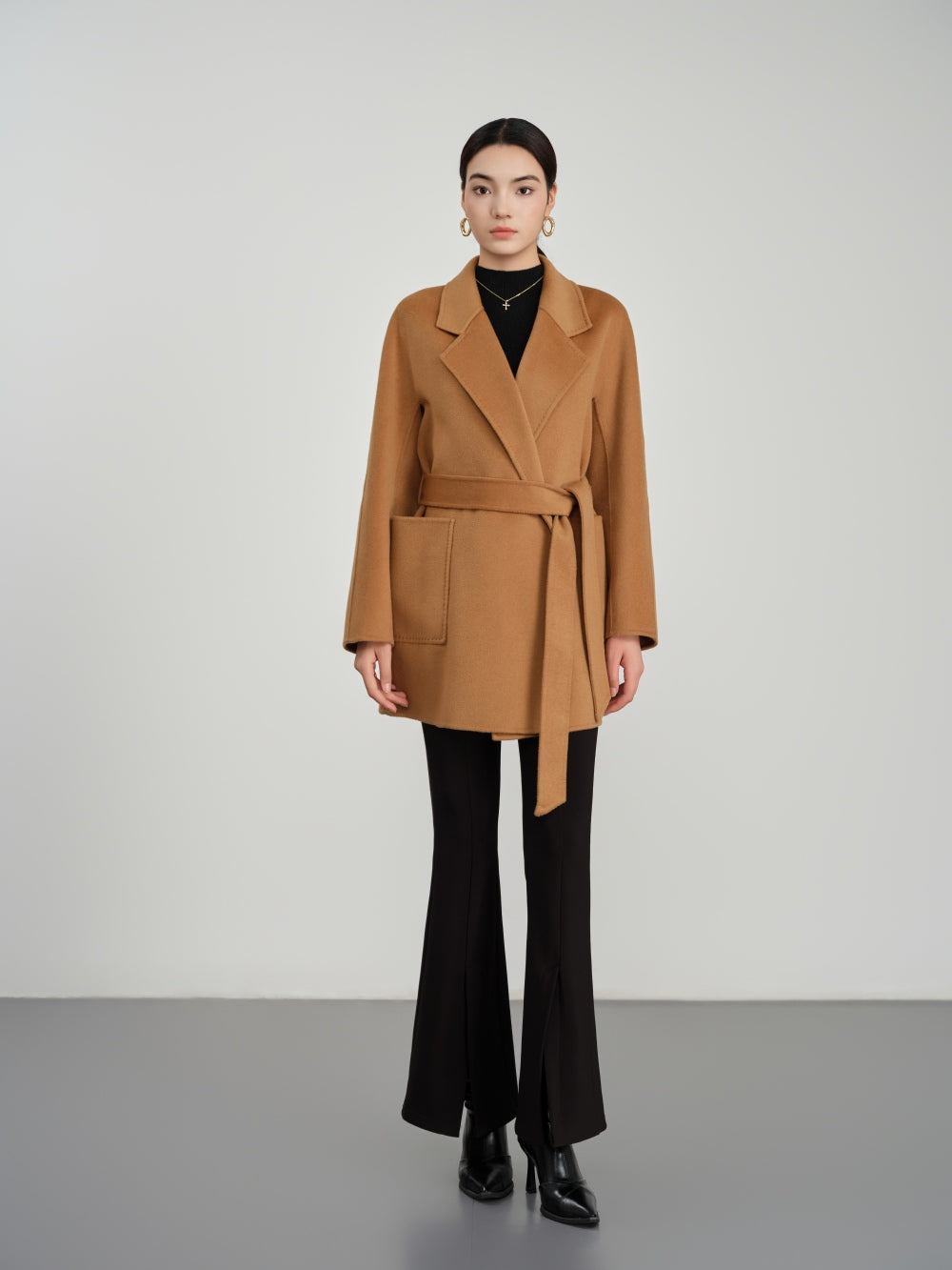 Belted Coat in Double-Face Wool-Cashmere