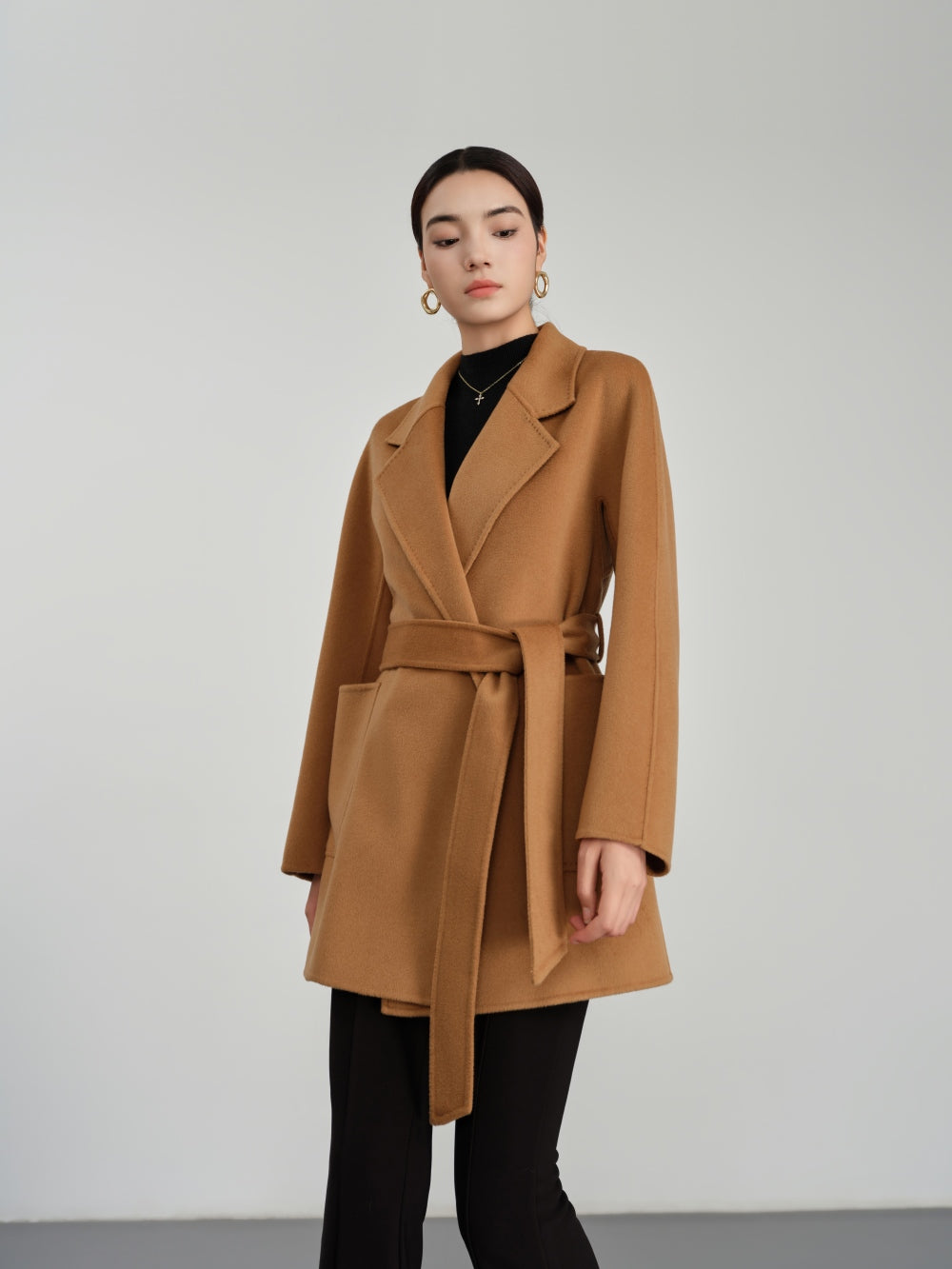 Belted Coat in Double-Face Wool-Cashmere