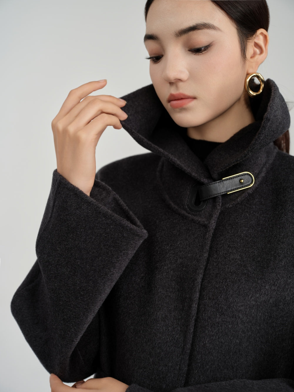 Long Belted Coat in Double-Face Wool-Cashmere