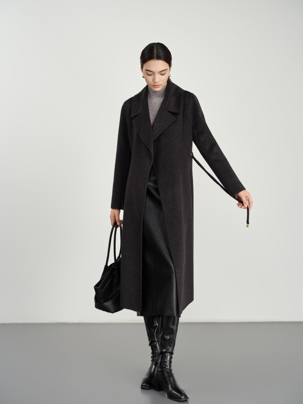 Belted Coat in Double-Face Wool-Cashmere