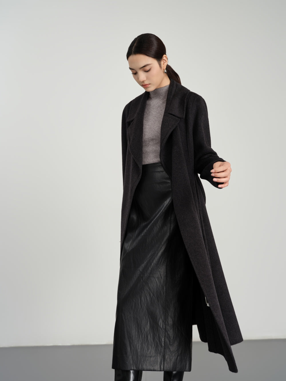 Belted Coat in Double-Face Wool-Cashmere