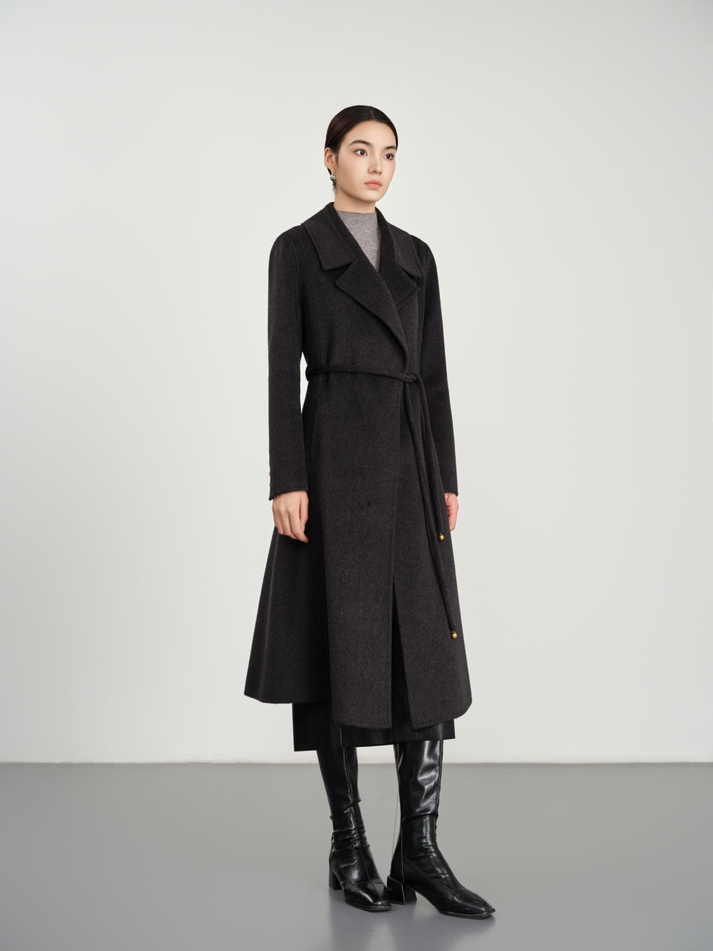 Belted Coat in Double-Face Wool-Cashmere