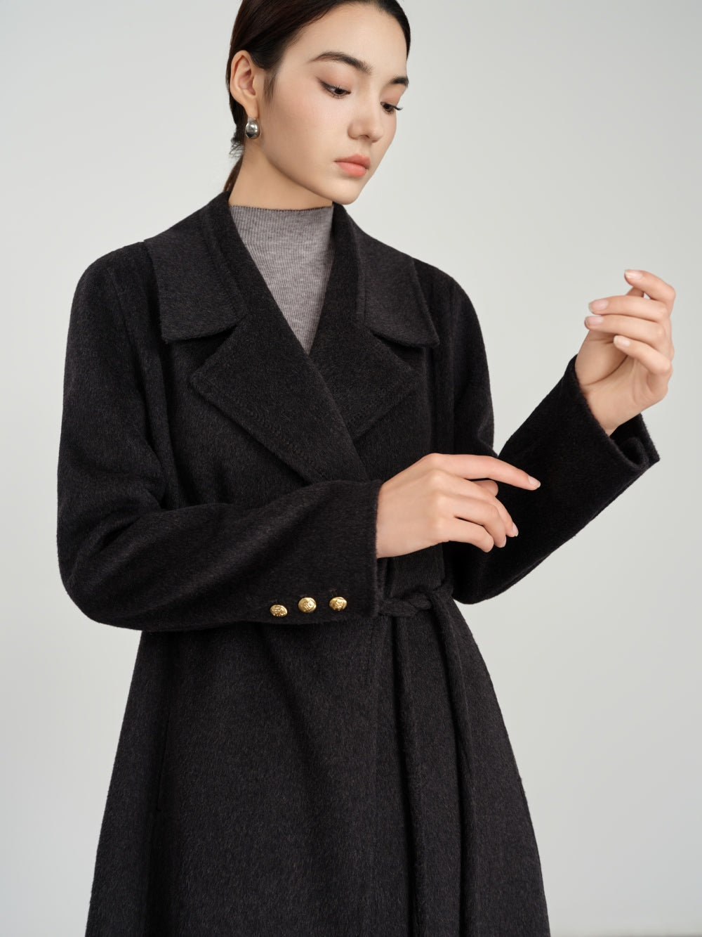Belted Coat in Double-Face Wool-Cashmere
