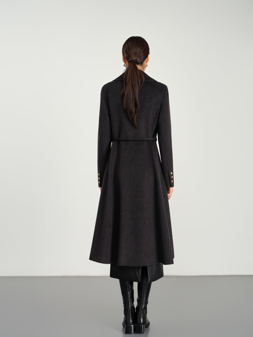 Belted Coat in Double-Face Wool-Cashmere